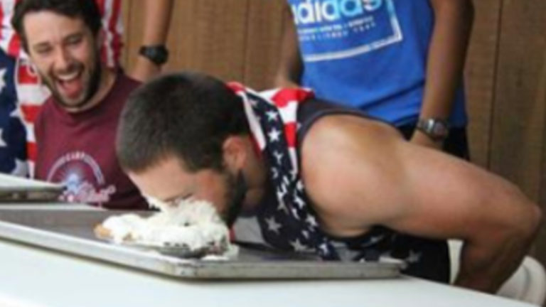 Jeff from Day Camp pie eating contest