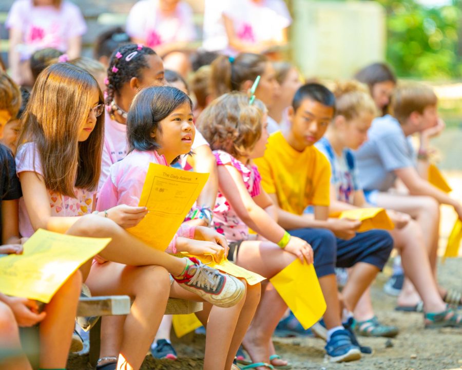 Campers at the morning forum