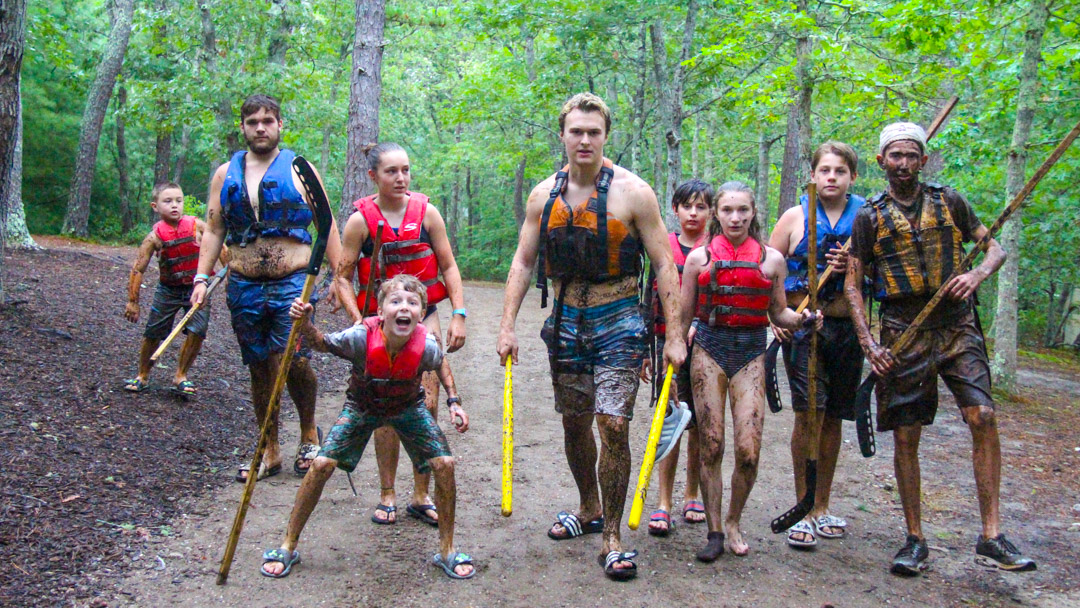 Group of kids hiking