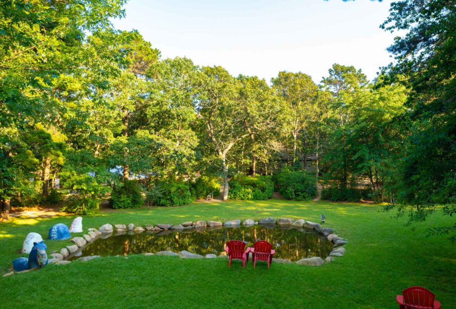 Pond with chairs near by