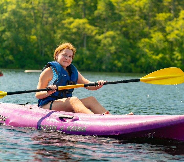 Camper kayaking