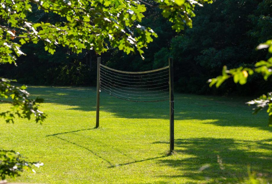 Volleyball court on grass